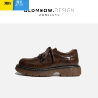 聚范老喵的店 厚底棕色英伦风小皮鞋2024年新款复古乐福鞋单鞋女