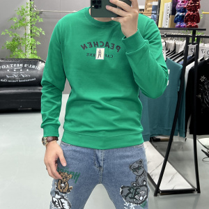 欧货潮流新款圆领长袖秋冬季修身时尚青年个性简约字母卫衣打底衫