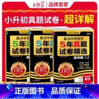 小升初五年真题试精选[语文+数学+英语] 小学通用 [正版]小学核心知识集锦语文数学英语知识大盘点一二三四五六年级基础手
