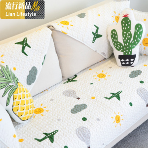 卡通汽车飞机棉沙发垫防滑客厅沙发巾套靠背巾定制 三维工匠坐垫