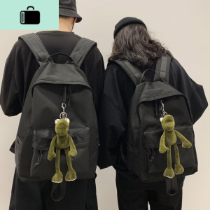 大容量书包女韩版初高中大学生校园时尚百搭背包男潮流双肩包黑色NEW LAKE