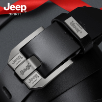 JEEP SPIRIT吉普男士皮带男针扣宽孔年轻人韩版牛皮腰带真皮裤带