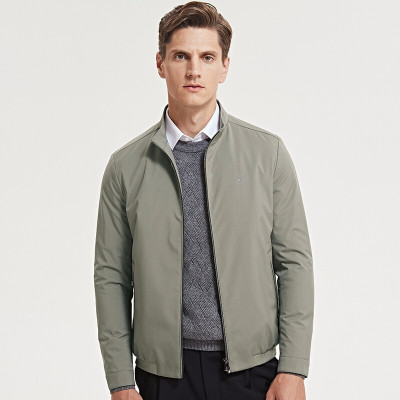 七匹狼夹克男外套秋季时尚二防立领薄棉单茄克男装