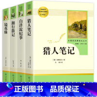 (全4册)国一上册必读 [正版]七年级上册阅读书目 人民教育出版社 镜花缘 湘行散记 白洋淀纪事 猎人笔记 原著完整版