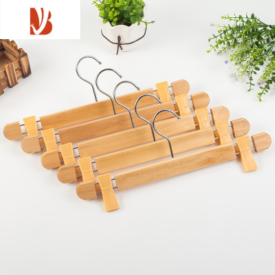 三维工匠服装专用日泰实木木制成人裤架裤夹木质家用衣架夹子晾晒裤挂