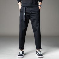 男士休闲裤秋冬新款直筒宽松锥形小脚潮流工装长裤子男裤