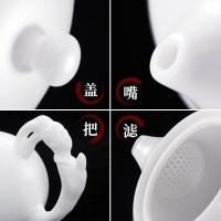 家柏饰(CORATED)羊脂玉泡茶壶配盖简约单壶刻手把茶壶家用办公礼盒装190043z