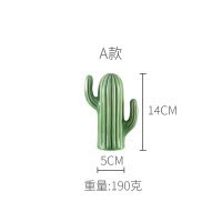 北欧风格仿真仙人掌道具陶瓷家居小摆件客厅酒柜装饰品摆设仙人柱 三维工匠 C款