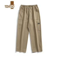 YANXU工装裤男秋季潮流休闲宽松日系百搭学生潮牌ins直筒阔腿九分长裤