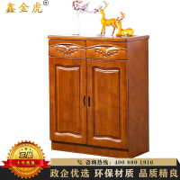鑫金虎 中式简约进门入户两门鞋柜员工宿舍家用门口大容量实木门厅玄关柜收纳鞋架