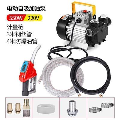 BONJEAN电动抽油泵12V24V220V柴油泵加油机加油自封组合套装自吸泵 220V550W+电子计量枪+高压防爆管