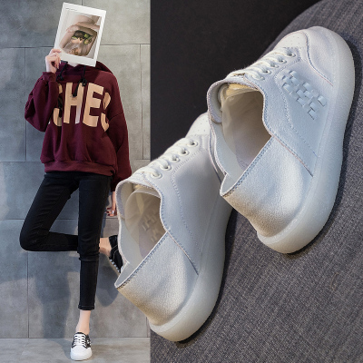 Ideamini皮小白鞋女2021年新款牛筋软底休闲鞋百搭大码防滑平底轻便单鞋
