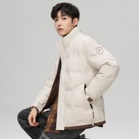 羽绒服男户外亮面可二开立领休闲运动百搭青年男士面包服外套