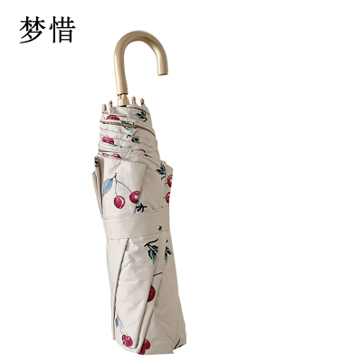 梦惜 手动铝合金 彩胶布 小金勾手柄 晴雨两用伞 YF-S2023007/把
