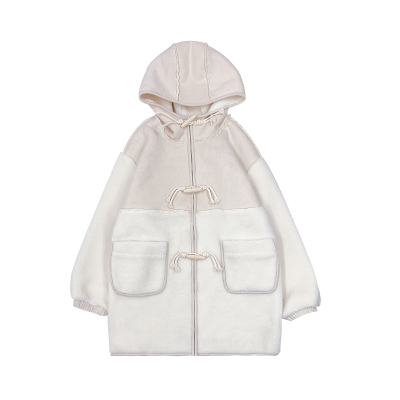 FISHBASKET-绵绵云上-日系毛呢外套宽松羔毛大衣女学院风毛呢外套