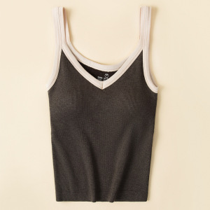 秋冬新款发热羊毛保暖背心女加绒一体式带胸垫内搭可外穿吊带