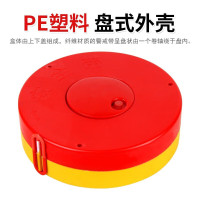 警戒线警戒带盘式可回收安全警示隔离带施工围栏伸缩警戒绳加厚 [国标认证]加厚涤纶100米盘式