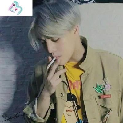 个性帅气男士中分短发网红男生时尚假毛韩版无痕修脸整顶假发你那么美浅棕色进口高温丝-+网+护理液