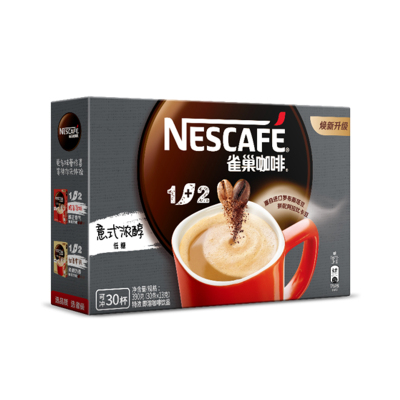 雀巢（Nestle）咖啡速溶1+2特浓微研磨冲调饮品30条390g