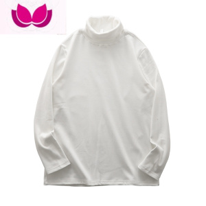 七斓日系德绒高领打底衫男纯色加厚双面绒保暖内搭半长袖t恤