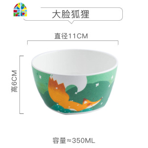 封后卡通碗家用可爱陶瓷少女心饭碗儿童水果吃饭创意瓷碗单个学生餐具 FENGH YB-115大脸鲸鱼4.25寸新方碗(2个