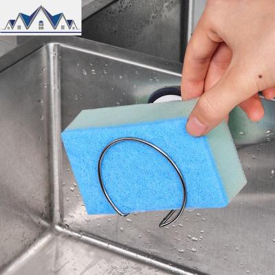 厨房洗碗海绵沥水架 吸盘水置物架 壁挂百洁布抹布收纳架 三维工匠