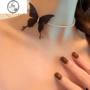 JiMiSHOOT温柔陷阱 又奶又欲蝴蝶珍珠choker甜酷初恋少女锁骨超仙项链 温柔陷阱蝴蝶choker