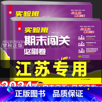 3册[译林版]英语+[苏教版]数学+[人教版]语文 三年级上 [正版]实验班期末闯关必刷卷译林版小学英语试卷测试卷全套三