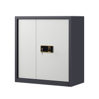 铭威盾指纹电子保密柜钢制密码文件柜档案柜矮柜保密资料柜办公柜单节灰白钥匙指纹