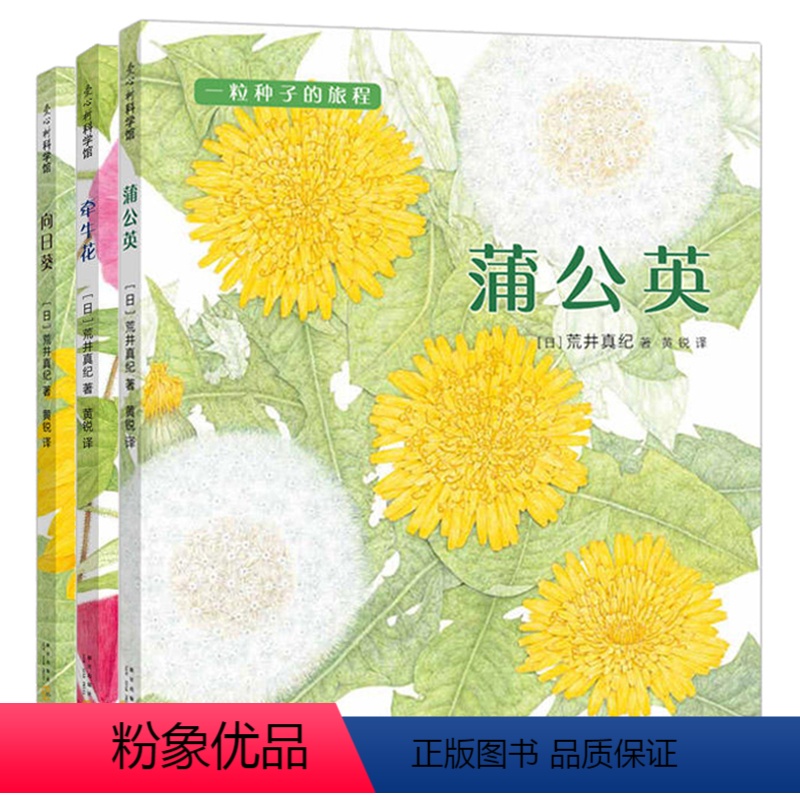 一粒种子的旅程 全3册 [正版]全3册 一粒种子的旅行程行系列 牵牛花书 向日葵 蒲公英植物绘本3-6周岁科普百科关于花
