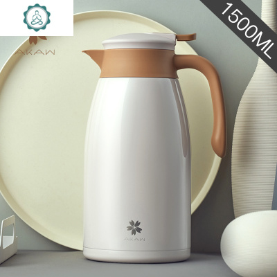 不锈钢真空保温壶家用热水瓶保温瓶大容量开水壶瓶封后蛋白粉-1500马卡龙保温壶