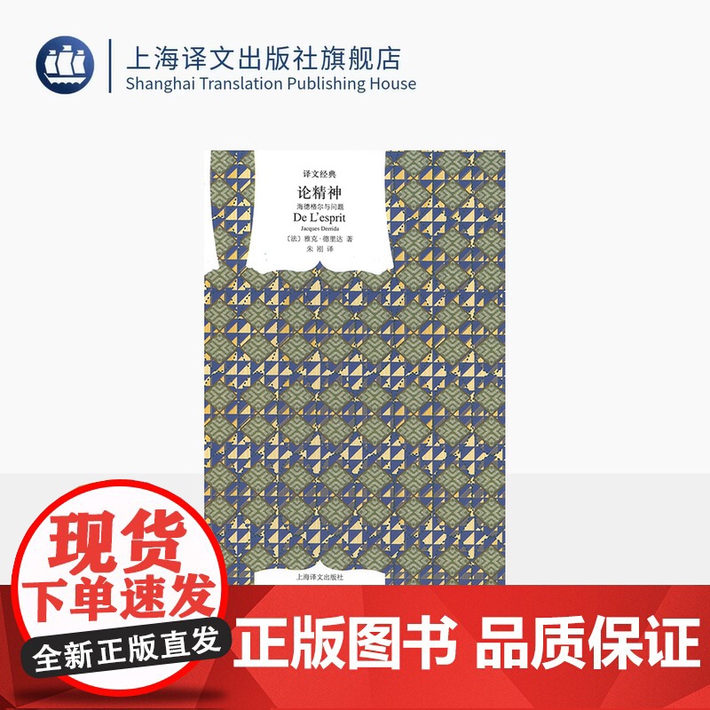 论精神:海德格尔与问题 译文经典 窗帘布 [法]德里达 著 朱刚 译 上海译文出版社 正版