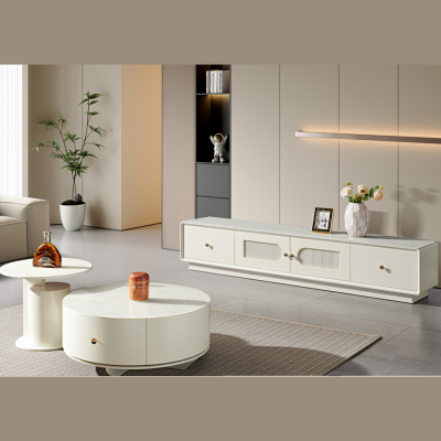 沃灏 茶几电视柜组合(主几:800*800*400 边几:550*480电视柜:1950*380*400)