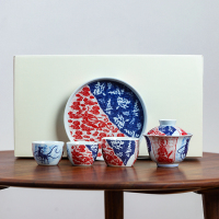 MULTIPOTENT整套茶具陶瓷飞天盖碗带三杯壶承功夫茶具套组