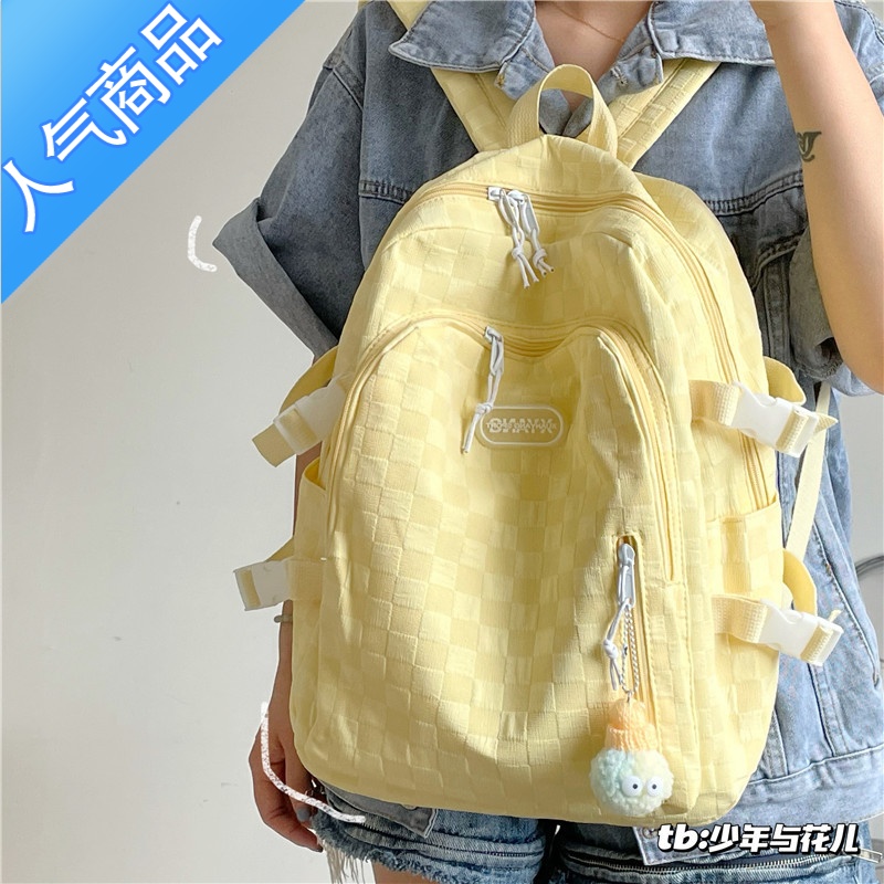 封后一眼爱上 ins少女书包韩版初中生可爱软妹高中学生大容量双肩包女学生书包