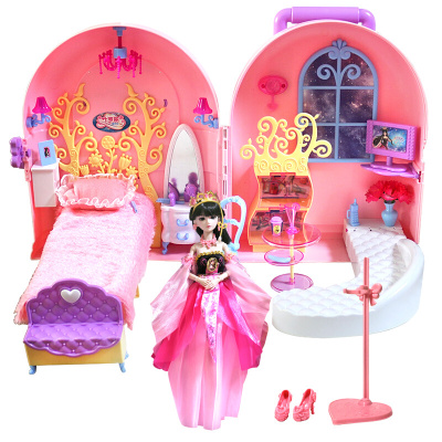 叶罗丽娃娃洋娃娃女孩玩具29CM叶罗丽仙子冰公主生日节日娃娃场景玩具梦幻屋拉杆箱+29厘米叶罗丽仙子娃娃