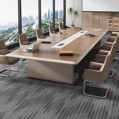 烤漆会议桌长桌高档大型会议室长条开会洽谈桌椅组合
