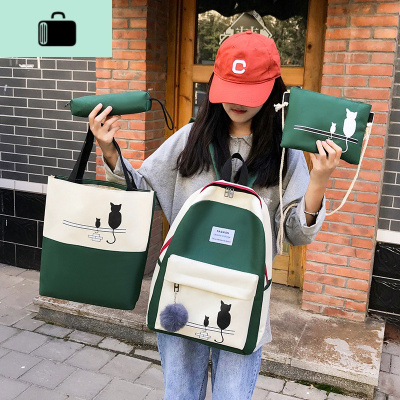 古着感少女书包女韩版校园初中高中学生森系百搭双肩包2020新款潮NEW LAKE