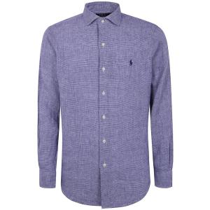 Polo Ralph Lauren纯亚麻长袖运动衬衫男透气休闲商务工装衬衫