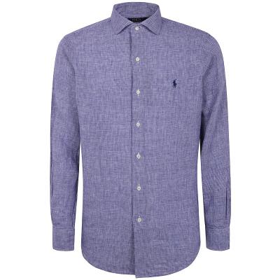 Polo Ralph Lauren纯亚麻长袖运动衬衫男透气休闲商务工装衬衫