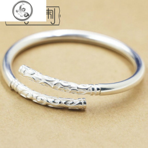 简约设计S925纯银定海神针孙悟空金箍棒手镯情侣手环 JiMi 金箍棒手镯