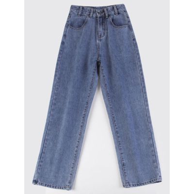 珂卡慕(KEKAMU)2020春季新款高腰日系韩版浅色牛仔裤女直筒大码宽松显瘦裤子百搭阔腿学生裤浅蓝色默认颜色26