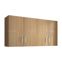 翌嘉YJ4122520 吊柜墙柜壁柜阳台柜客厅厨房卧室储物收纳柜 胡桃色四门 1200*300*600