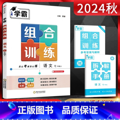 学霸组合训练[7上语文]通用版 [正版]2024秋 学霸组合训练七年级上册语文 初中7七年级上册语文现代文文言文古诗词名