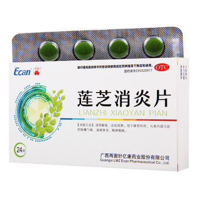 [5盒]龙城莲芝消炎片12片*2板/盒*5盒清热解毒凉血消肿肺胃有热火毒内盛