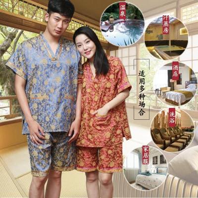 包邮加厚男女款浴服按摩汗蒸服全棉大码情侣款桑拿服耐洗睡衣浴衣