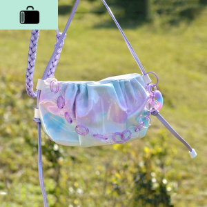 原创褶皱包包新款2020夏季时尚百搭链条包女斜挎梦幻紫柔软云朵包NEW LAKE女斜挎包