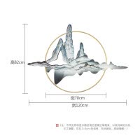 新中式铁艺山水壁挂背景墙玄关装饰挂件立体手工绘画壁饰创意软装 三维工匠 锦绣山河1.5米(组合款)