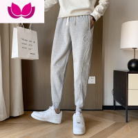 七斓休闲裤男士潮流束脚纯色运动裤百搭痞帅小脚卫裤修身哈伦裤