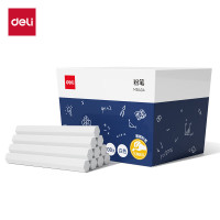 得力(deli)100支白色覆膜粉笔无尘粉笔六角笔杆不易脏手儿童家用黑板报专用幼儿园涂鸦教学教师专用